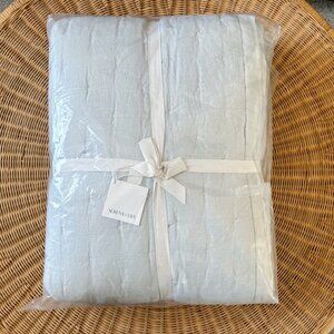 NEW Serena & Lily Sutter Linen Quilt (K/CK)-Sky Blue